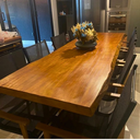 Ver imagem 6 de Mesa Jantar 2,50m Madeira Maciça Pequiá Borda Orgânica 10 Lugares Base Ferro Martinez