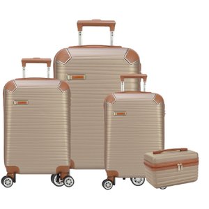 Mala para Viagem ABS Polo King + Frasqueira Champanhe - 1871