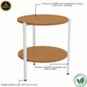 Ver imagem 4 de Mesa de Centro Redonda Decorativa Vintage Canela/branco