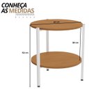 Ver imagem 3 de Mesa de Centro Redonda Decorativa Vintage Canela/branco