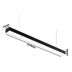 Luminaria Pendente Perfil Slim 45w 3000k Preto - Embuled - 2