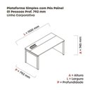 Ver imagem 3 de Plataforma Simples 110x792 PSCPP110/792/1 Pessoa 110cm Industrial Cinza e Grafito