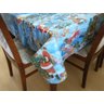 Toalha de Mesa Térmica Impermeável Natal Azul 1.40 x 2.00M - 2