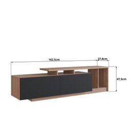 Rack para TV até 50 Polegadas com Rodape 2 Portas e Nichos Linea - 3