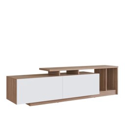 Rack para TV até 50 Polegadas 162,5cm Rodape 2 Portas e Nichos Linea Marrom - 2 Rack para TV até 50 Polegadas 162,5cm Rodape 2 Portas e Nichos Linea Marrom - 2