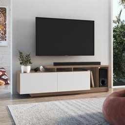 Rack para TV até 50 Polegadas com Rodape 2 Portas e Nichos Linea - 1