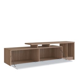 Rack para TV até 50 Polegadas 162,5cm Rodape 2 Portas e Nichos Linea Marrom - 4 Rack para TV até 50 Polegadas 162,5cm Rodape 2 Portas e Nichos Linea Marrom - 4