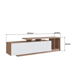 Rack para TV até 50 Polegadas 162,5cm Rodape 2 Portas e Nichos Linea Marrom - 3 Rack para TV até 50 Polegadas 162,5cm Rodape 2 Portas e Nichos Linea Marrom - 3
