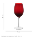 Ver imagem 2 de Jogo 2 Peças Taça de Vidro 480ml Vermelho 22x8x8cm Vinho Água Espumante Bar