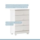 Ver imagem 3 de Cômoda de Bebê 100% MDF 4 Gavetas Soft Life