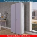 Ver imagem 7 de Armário Alto 2 Portas Pandin 80 Cm (largura) Inmetro Estrutura Aço Cinza e Portas Lilás C/ Chave