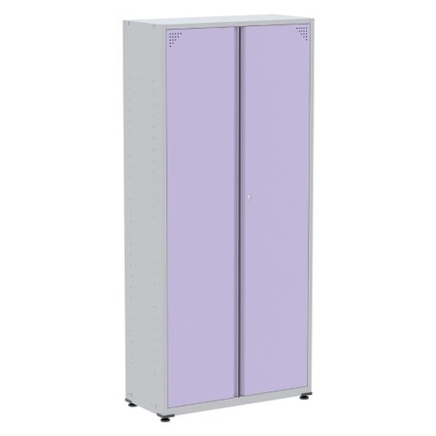Armário Alto 2 Portas Pandin 80 Cm (largura) Inmetro Estrutura Aço Cinza e Portas Lilás C/ Chave