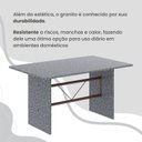 Ver mais imagens de Conjunto Sala de Jantar Mesa Retangular 140x75cm Tampo Granito Ocre 6 Cadeiras Marselha Marrom/C.