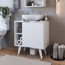 Ver imagem 1 de Gabinete de Coluna para Banheiro 1 Porta 2 Nichos Slim Branco