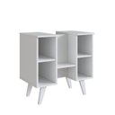 Ver imagem 2 de Gabinete para Banheiro de Coluna 01 Porta e Espelheira Slim Branco/Mel
