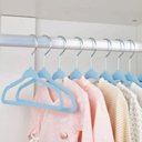 Ver imagem 2 de Kit Cabides Infantil Slim de Veludo - Organização Compacta Azul
