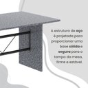 Ver mais imagens de Conjunto Sala de Jantar Mesa Retangular 140x75cm Tampo Granito Ocre 6 Cadeiras Marselha Preto/C. Marrom/Fosco