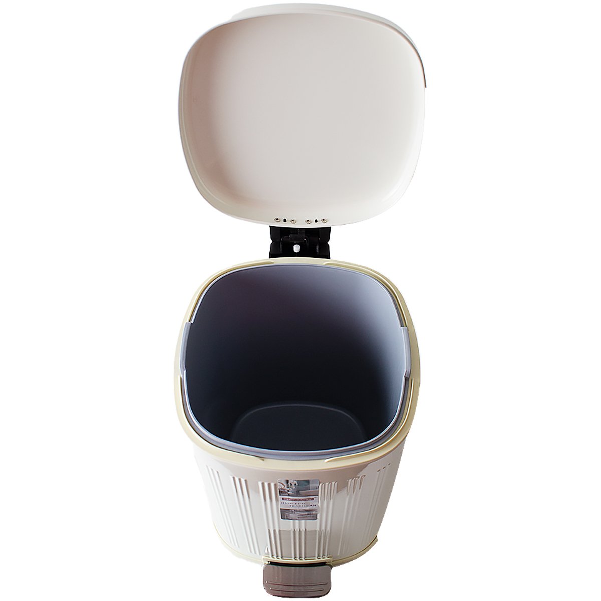 Lixeira de Pedal 15 Litros Cesto Interno Design Retro Branco Nude - 7