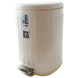 Lixeira de Pedal 15 Litros Cesto Interno Design Retro Branco Nude - 2