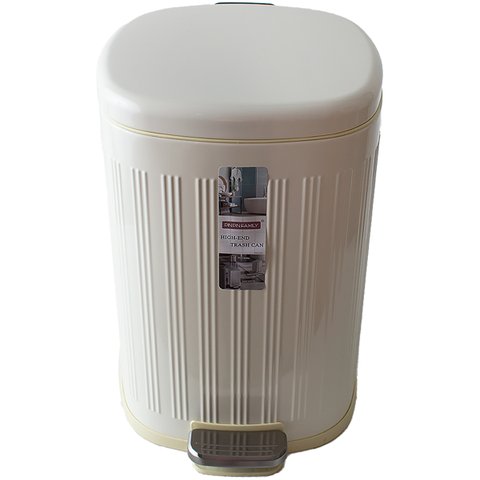 Lixeira de Pedal 15 Litros Cesto Interno Design Retro Branco Nude