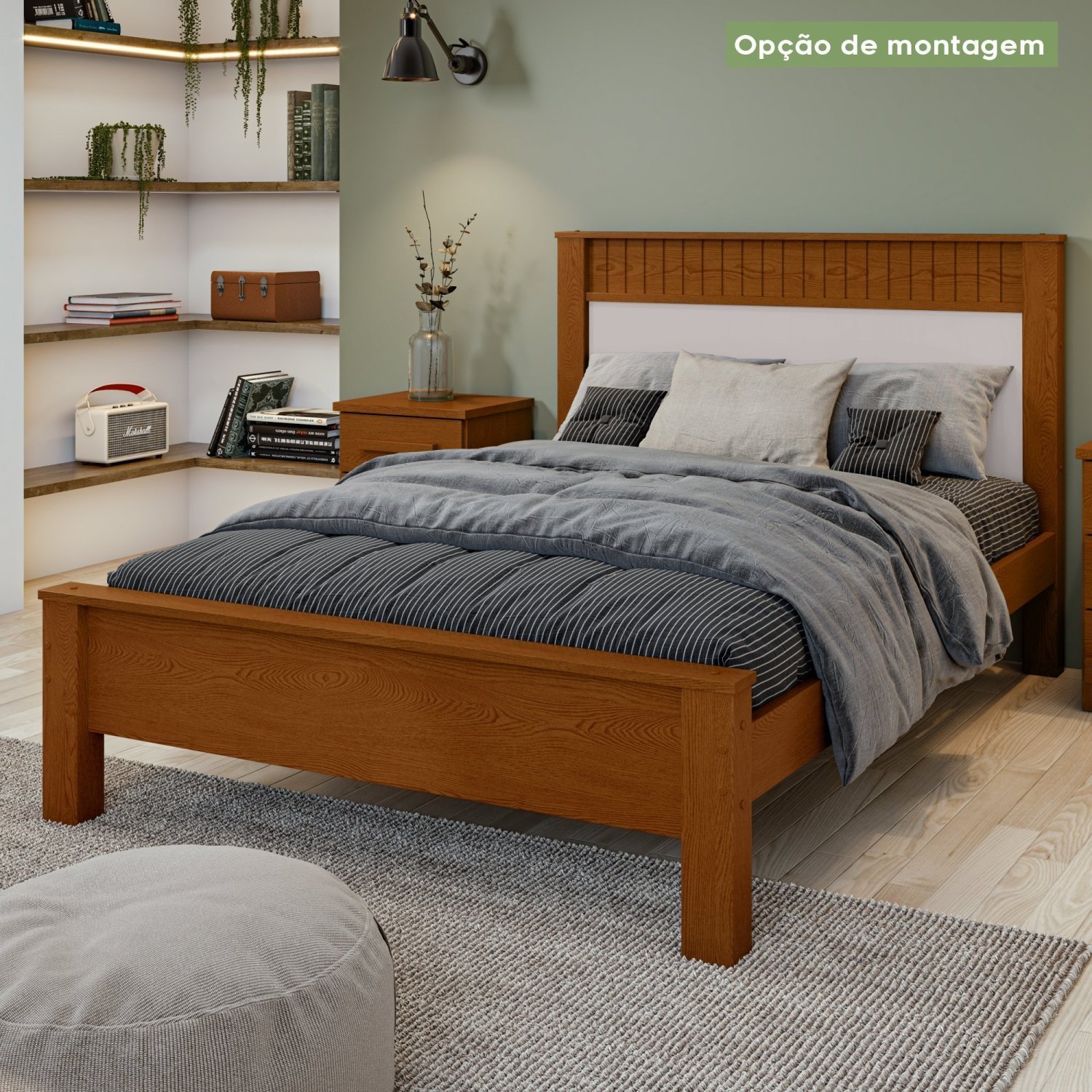 Cama de Casal em Mdp/mdf 111,5x205,9cm Athenas - 10