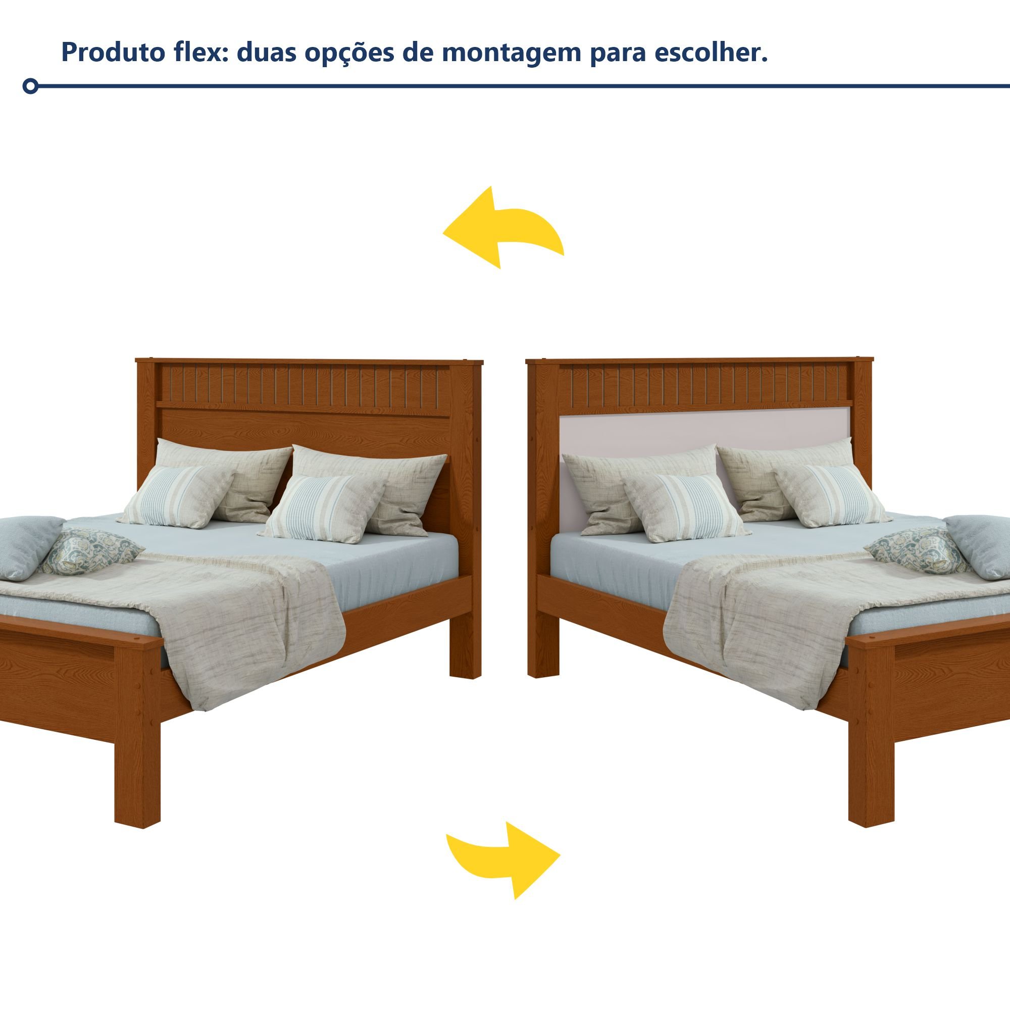 Cama de Casal em Mdp/mdf 111,5x205,9cm Athenas - 8