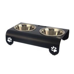 Comedouro Elevado Duplo Cão Porte Mini Preto - 2