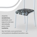 Ver imagem 7 de Conjunto Sala de Jantar Mesa Retangular 140x75cm Tampo Granito Ocre 6 Cadeiras Marselha Branco/Preto Floral
