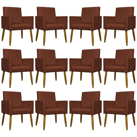 Kit 12 Poltronas Decorativas Mari para Sala Quarto Cores