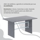 Ver mais imagens de Conjunto Sala de Jantar Mesa Retangular 140x75cm Tampo Granito Ocre 6 Cadeiras Marselha Branco/C. Marrom