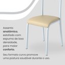 Ver imagem 7 de Conjunto Sala de Jantar Mesa Retangular 140x75cm Tampo Granito Ocre 6 Cadeiras Marselha Branco/Creme