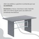 Ver mais imagens de Conjunto Sala de Jantar Mesa Retangular 140x75cm Tampo Granito Ocre 6 Cadeiras Marselha Branco/Creme