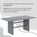 Ver mais imagens de Conjunto Sala de Jantar Mesa Retangular 180x75cm Tampo Granito Ocre 8 Cadeiras Marselha