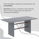 Ver mais imagens de Conjunto Sala de Jantar Mesa Retangular 180x75cm Tampo Granito Ocre 8 Cadeiras Marselha Marrom