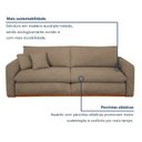 Ver imagem 5 de Sofá Cama Retrátil e Reclinável 3 Lugares Veludo Bege Escuro França 230cm Yescasa