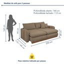 Ver imagem 3 de Sofá Cama Retrátil e Reclinável 3 Lugares Veludo Bege Escuro França 230cm Yescasa