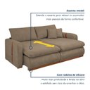 Ver imagem 4 de Sofá Cama Retrátil e Reclinável 3 Lugares Veludo Bege Escuro França 230cm Yescasa