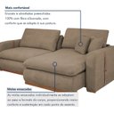 Ver imagem 6 de Sofá Cama Retrátil e Reclinável 3 Lugares Veludo Bege Escuro França 230cm Yescasa