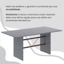 Ver mais imagens de Conjunto Sala de Jantar Mesa Retangular 180x75cm Tampo Granito Ocre 8 Cadeiras Marselha Marrom/Paraopeba