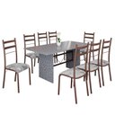 Ver imagem 2 de Conjunto Sala de Jantar Mesa Retangular 180x75cm Tampo Granito Ocre 8 Cadeiras Marselha