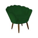 Ver imagem 1 de Poltrona Decorativa Pétala Suede Verde Pés Madeira Mz Decor