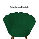 Ver imagem 2 de Poltrona Decorativa Pétala Suede Verde Pés Madeira Mz Decor