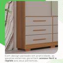 Ver imagem 7 de Guarda-Roupa Casal 3 Portas 9 Gavetas com Pés Luana Cinamomo/Off-White