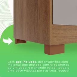 Guarda-roupa com Pés Casal 3 Portas 9 Gavetas Luana - 12