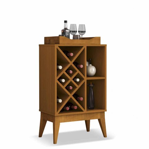 Bar com Bandeja Bali Retrô - Edn Móveis:cedro