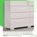 Ver imagem 7 de Guarda-Roupa Casal 3 Portas 9 Gavetas com Espelho e Pés Luana Branco