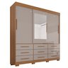 Guarda-roupa com Pés e Espelho Casal 3 Portas 9 Gavetas Luana - 3
