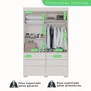 Ver imagem 6 de Guarda Roupa com Pés 2 Portas 6 Gavetas Luana