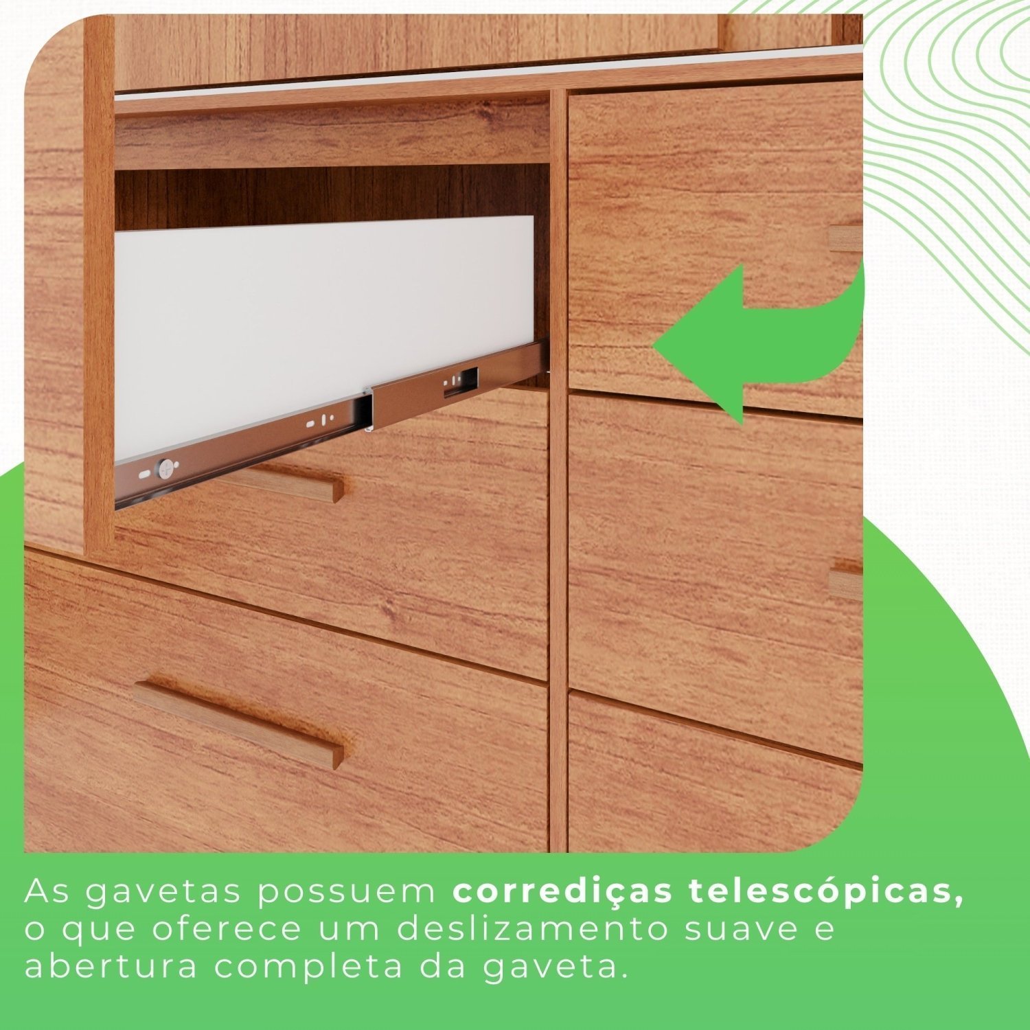 Guarda Roupa com Pés 2 Portas 6 Gavetas Luana - 10
