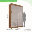 Ver imagem 4 de Guarda Roupa com Pés 2 Portas 6 Gavetas Luana